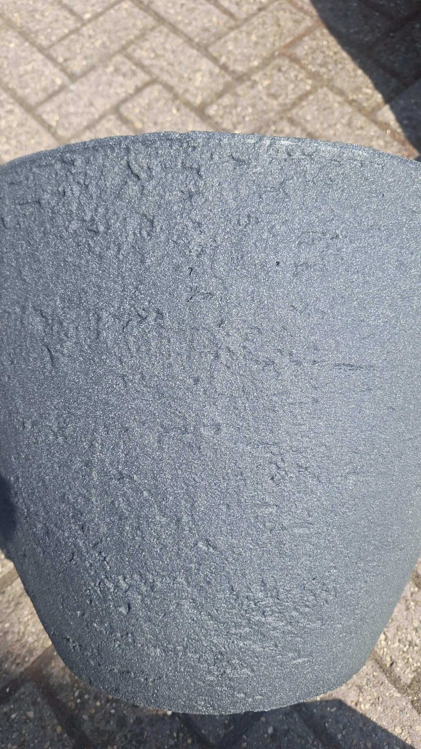 Topf rund Tygo leichtes anthrazitfarbenes Steingut 48cm