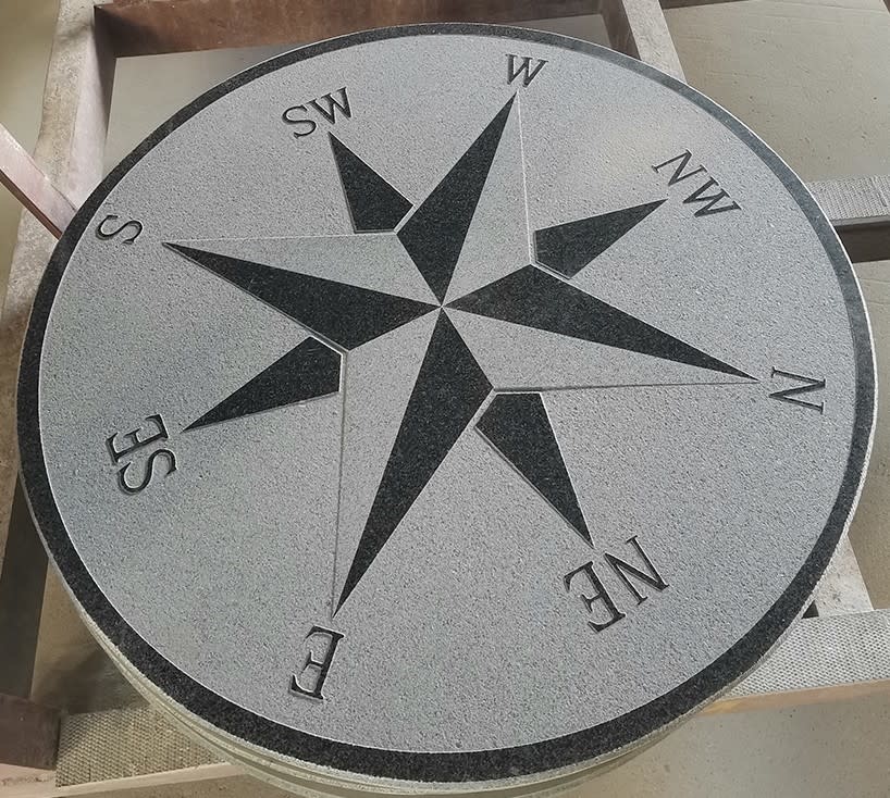 Ronde kompas tegel graniet 60x60cm