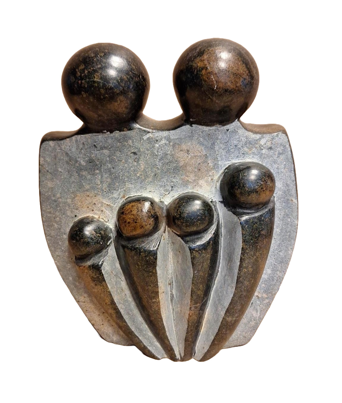 Soapstone sculpture Family 6 people 17cm eliassen.nl