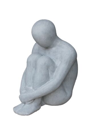 Steinstatue entspannender und sitzender Mann grau 73cm - Eliassen.nl