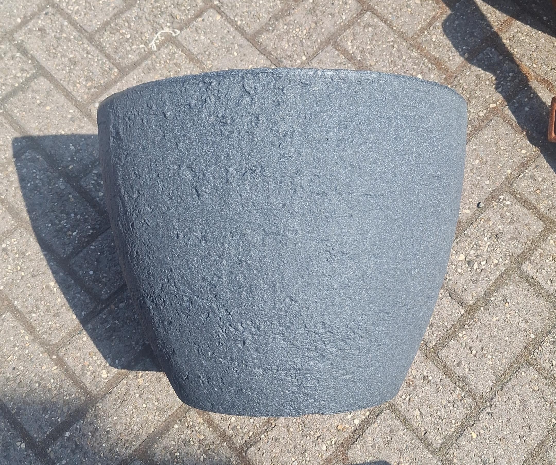 Topf rund Tygo leichtes anthrazitfarbenes Steingut 48cm