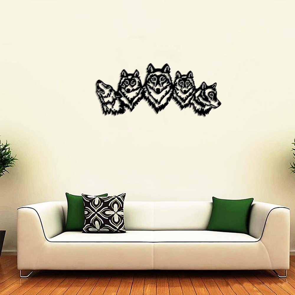 wanddecoratie wolvenkoppen eliassen