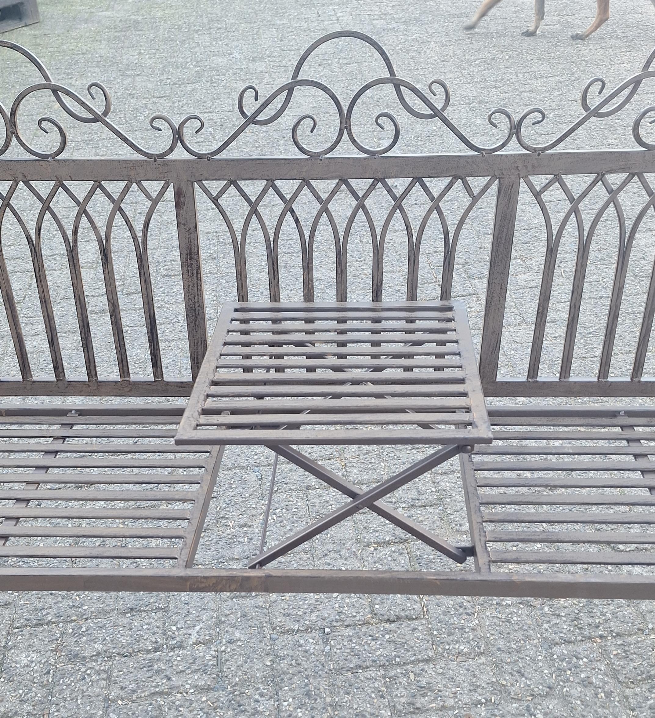 Tuinbank Corsica Met tafeltje bruin 154cm