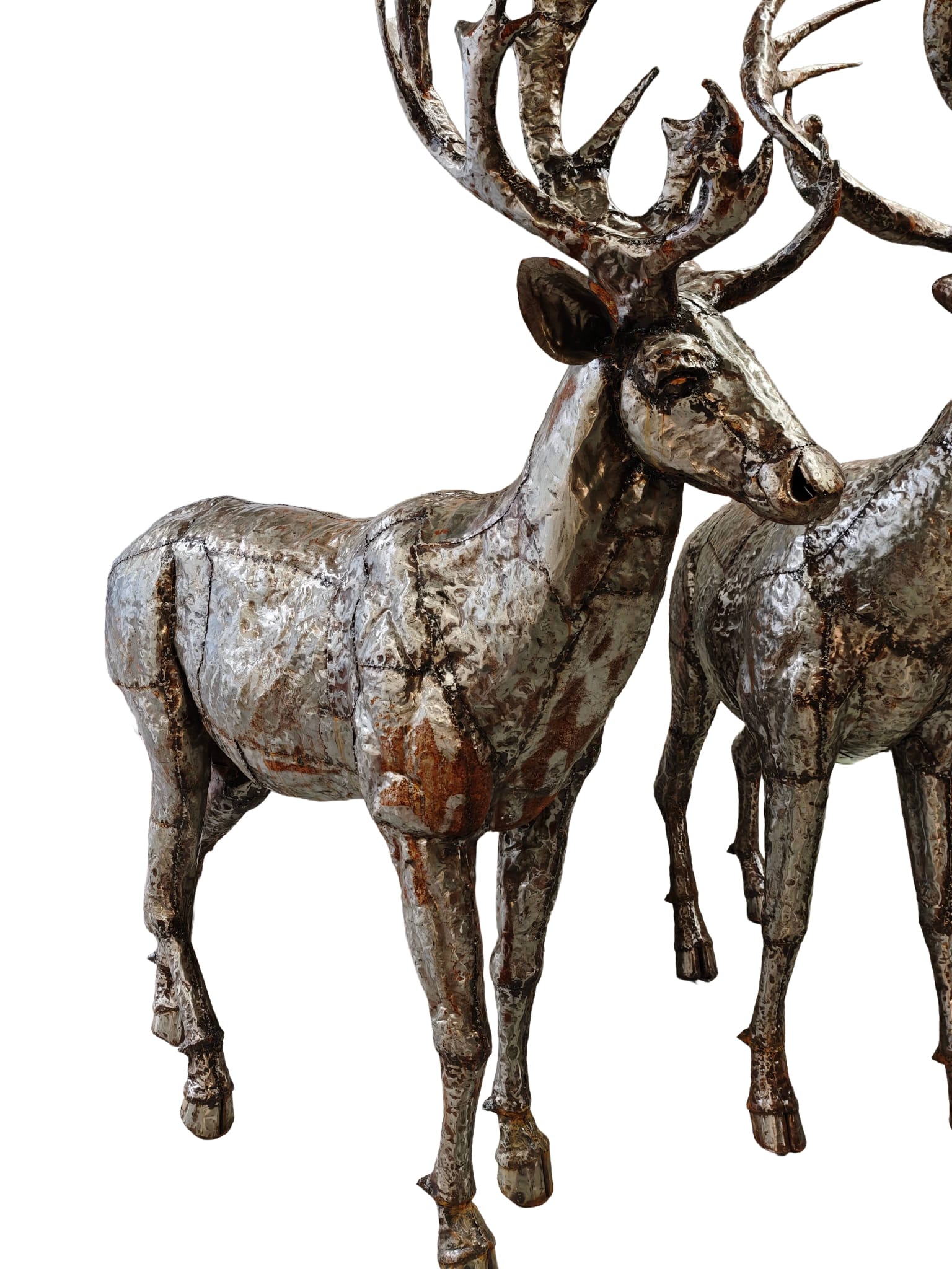 Groot tuinbeeld metalen Hert 240cm eliassen.nl 5