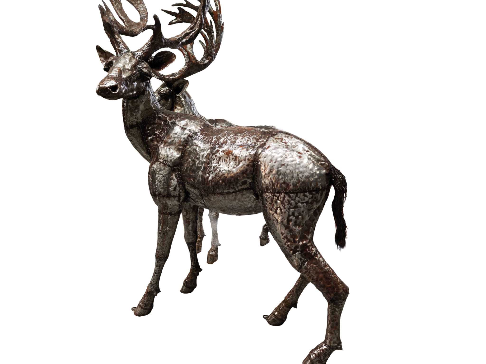 Groot tuinbeeld metalen Hert 240cm eliassen.nl 5
