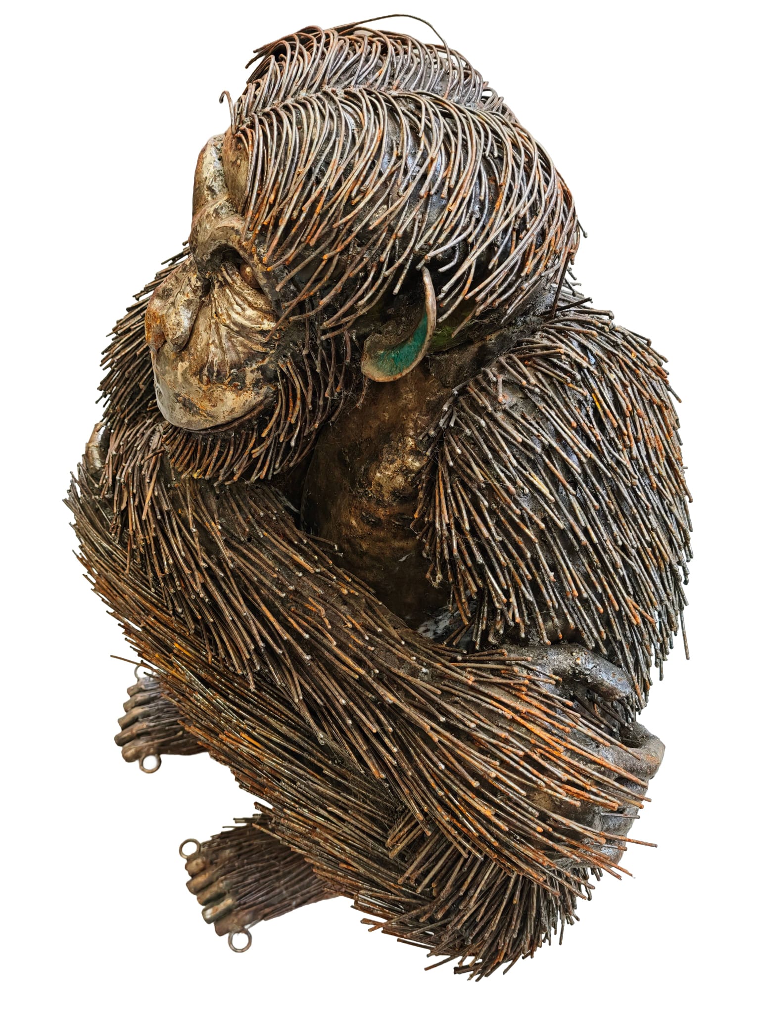 Supergroot tuinbeeld gedetailleerde Gorilla van metaal 90cm eliassen.nl 5