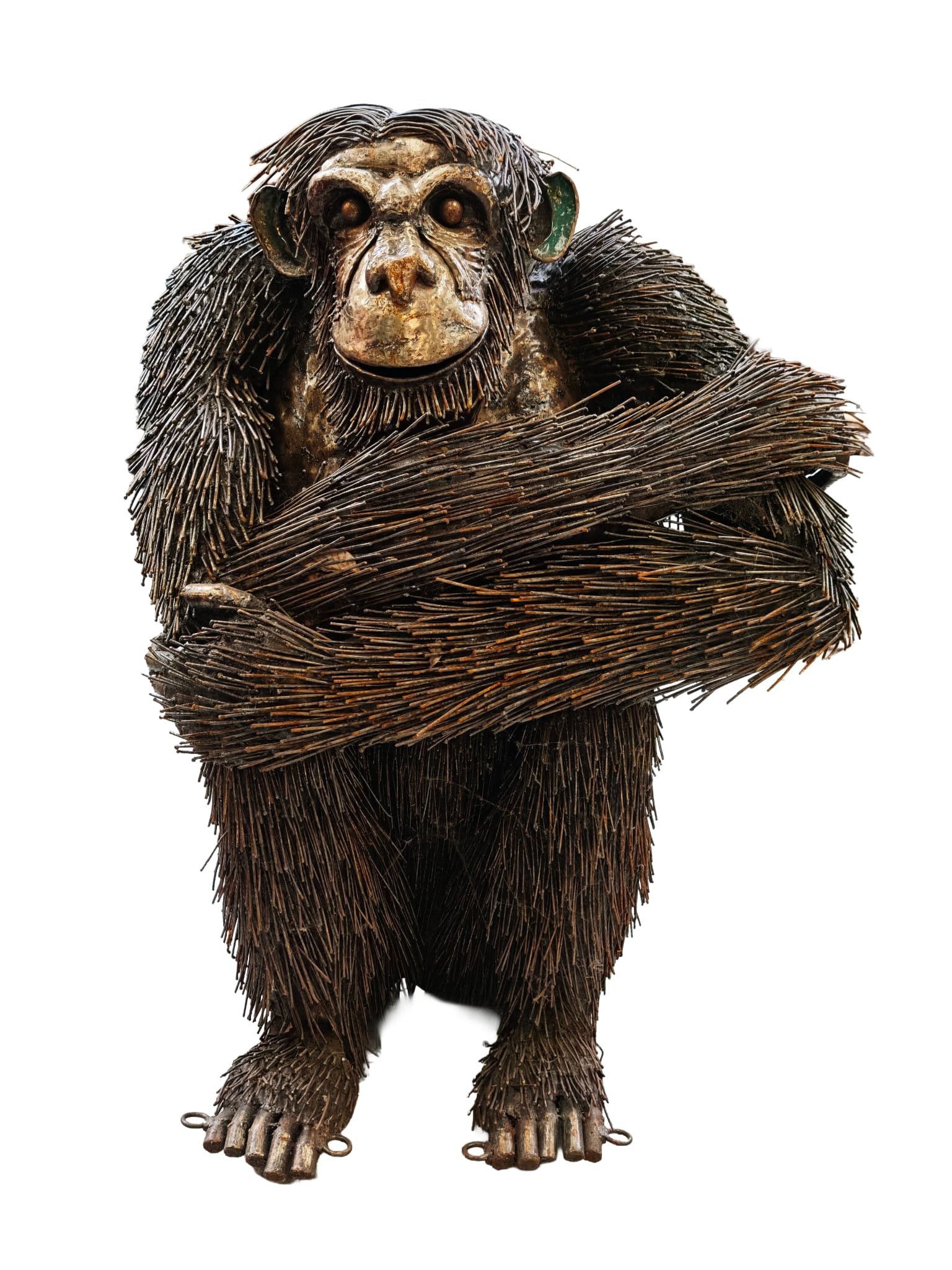 Supergroot tuinbeeld gedetailleerde Gorilla van metaal 90cm eliassen.nl 5