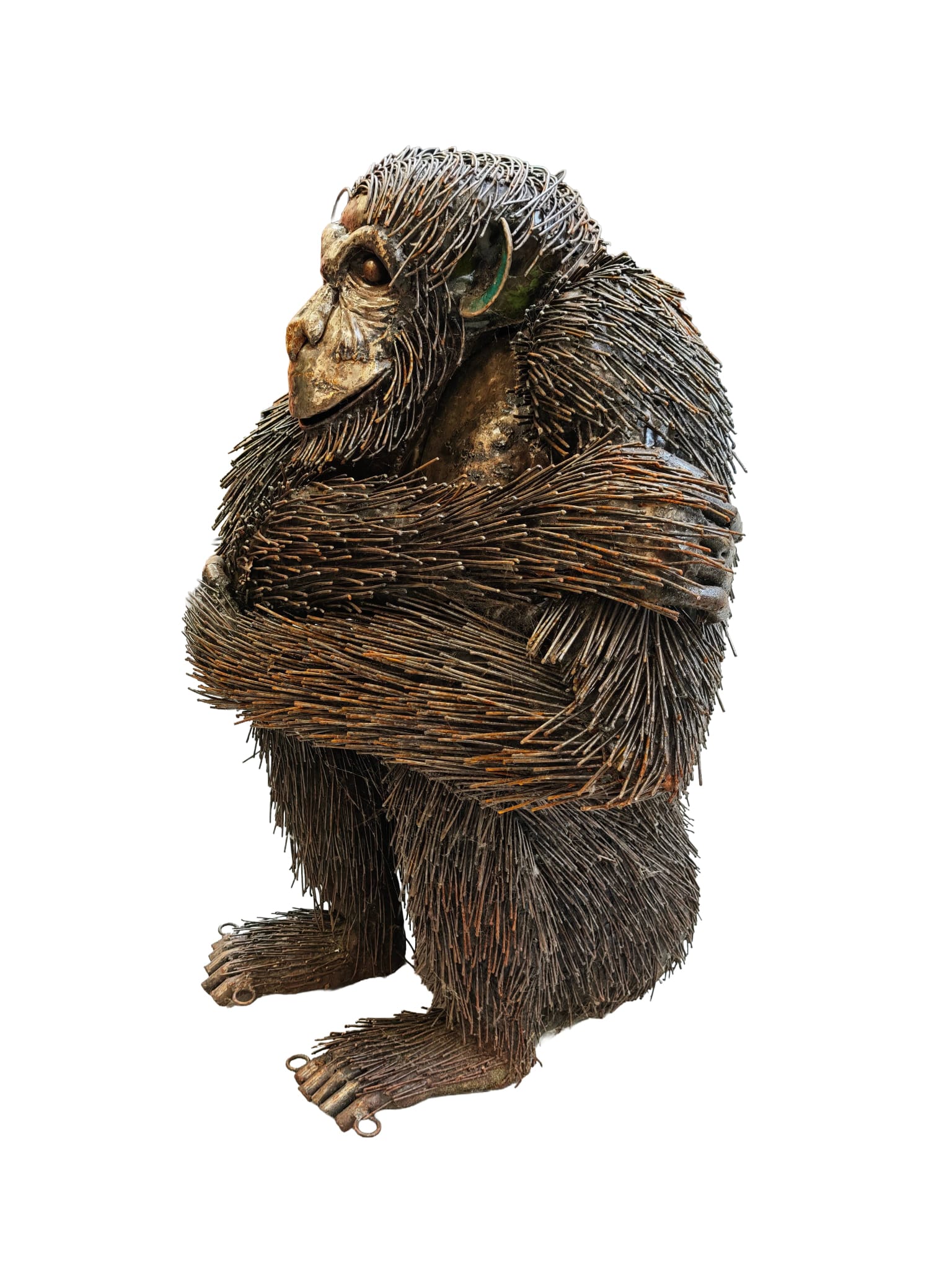 Supergroot tuinbeeld gedetailleerde Gorilla van metaal 90cm eliassen.nl 5