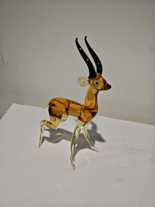 Glas miniatuur Ree goudgeel 12cm