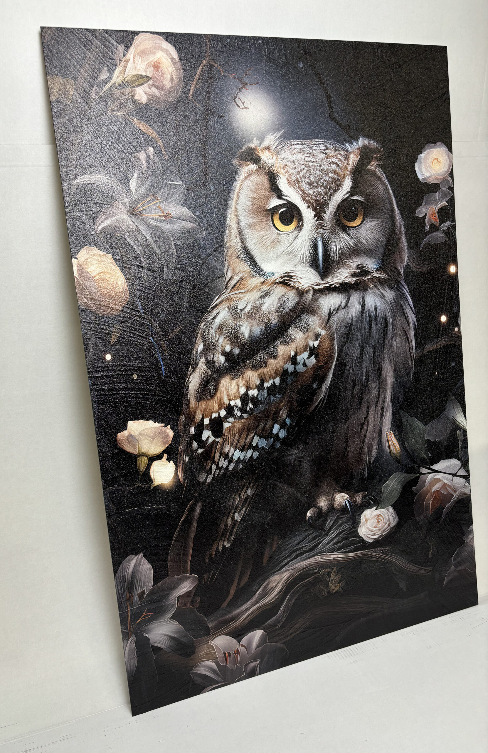 Schilderij Structuur paneel Night owl in 4 maten