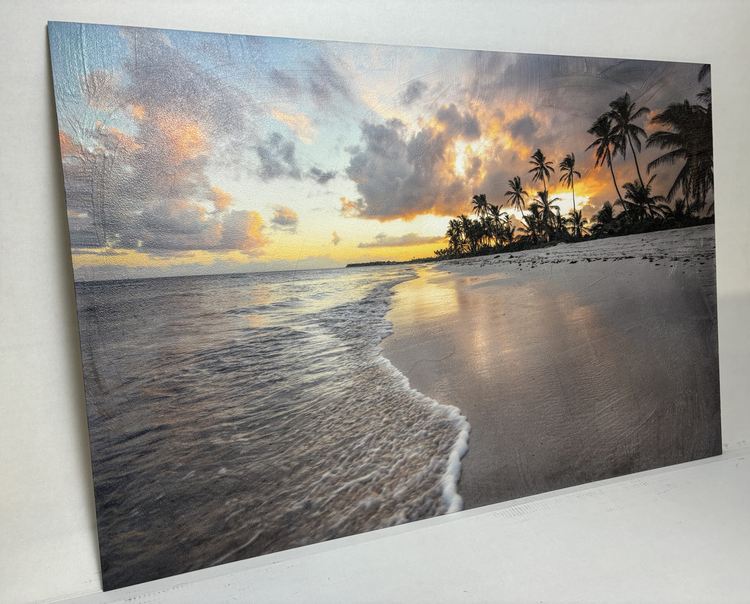 Schilderij Structuur paneel Strand palmbomen in 4 maten