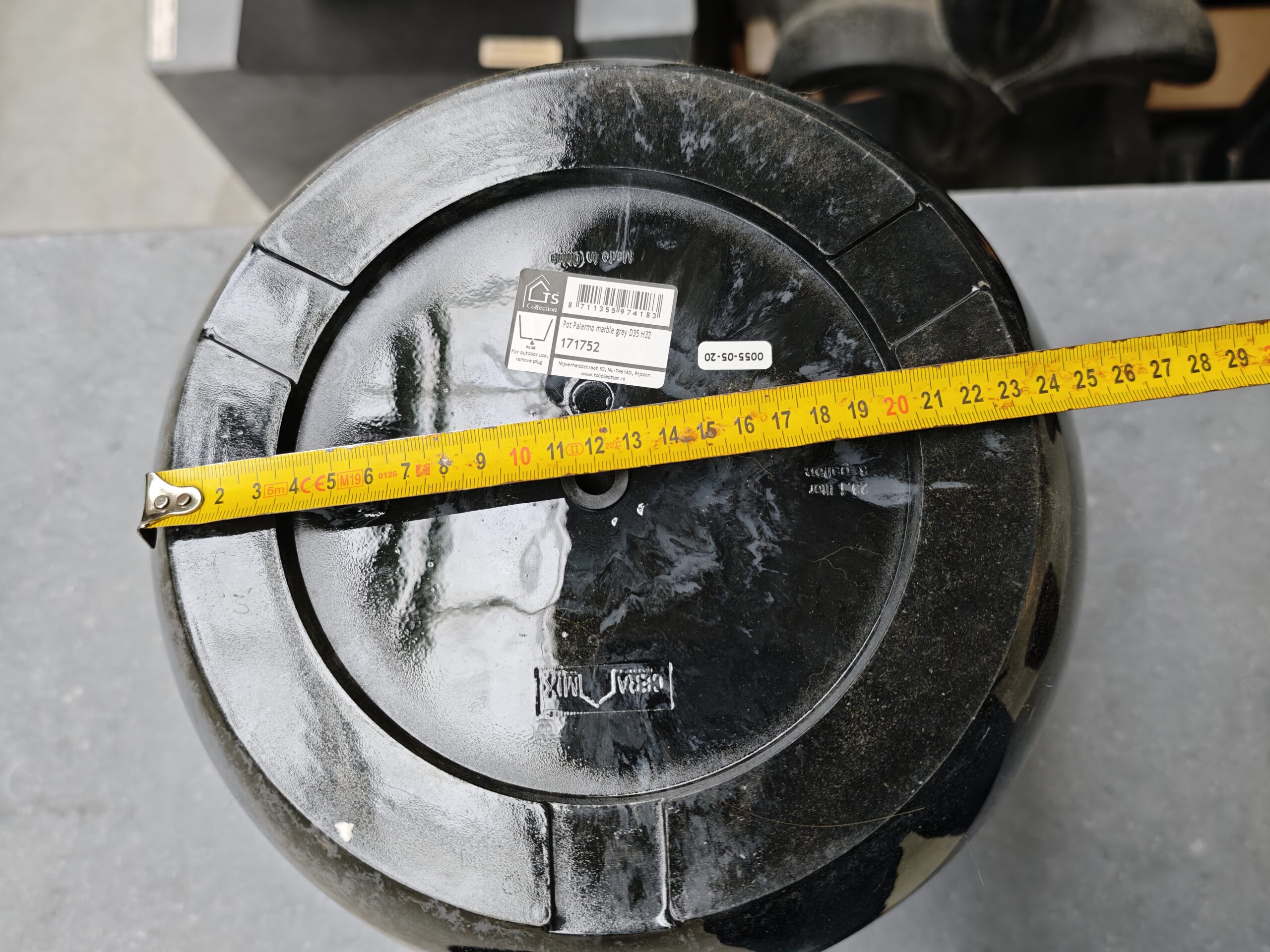 Pot melamine Palermo Marble Bruin 35cm