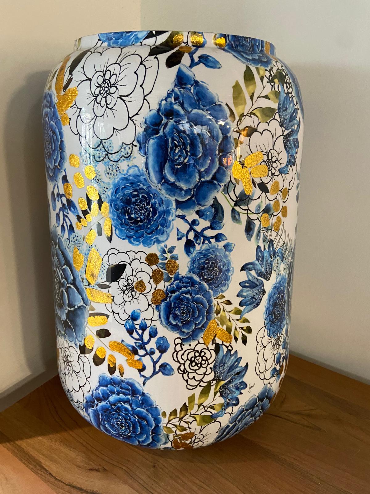 Topf aus Metall holländisch blau hoch in 3 Größen eliassen.co.uk 1