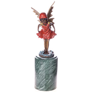 Statue Bronze Elf mit roter Mütze YB777