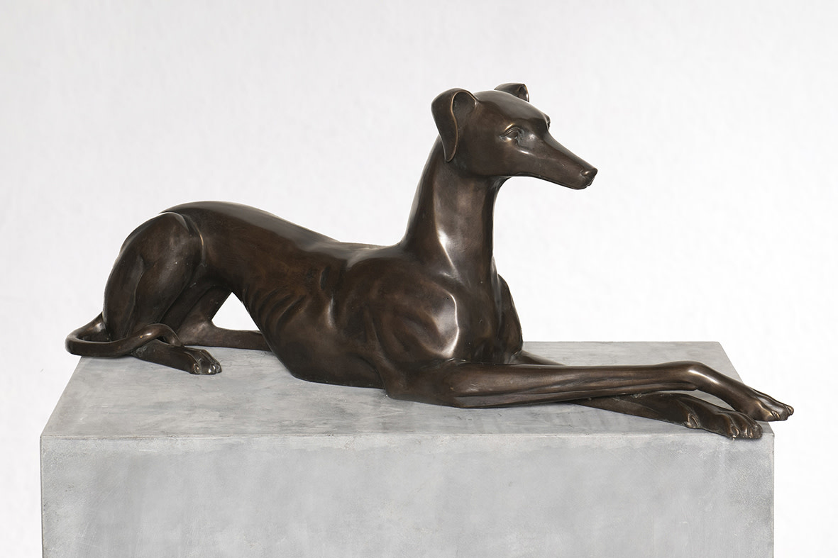 beeld brons hond hazewind Eliassen.nl LV131