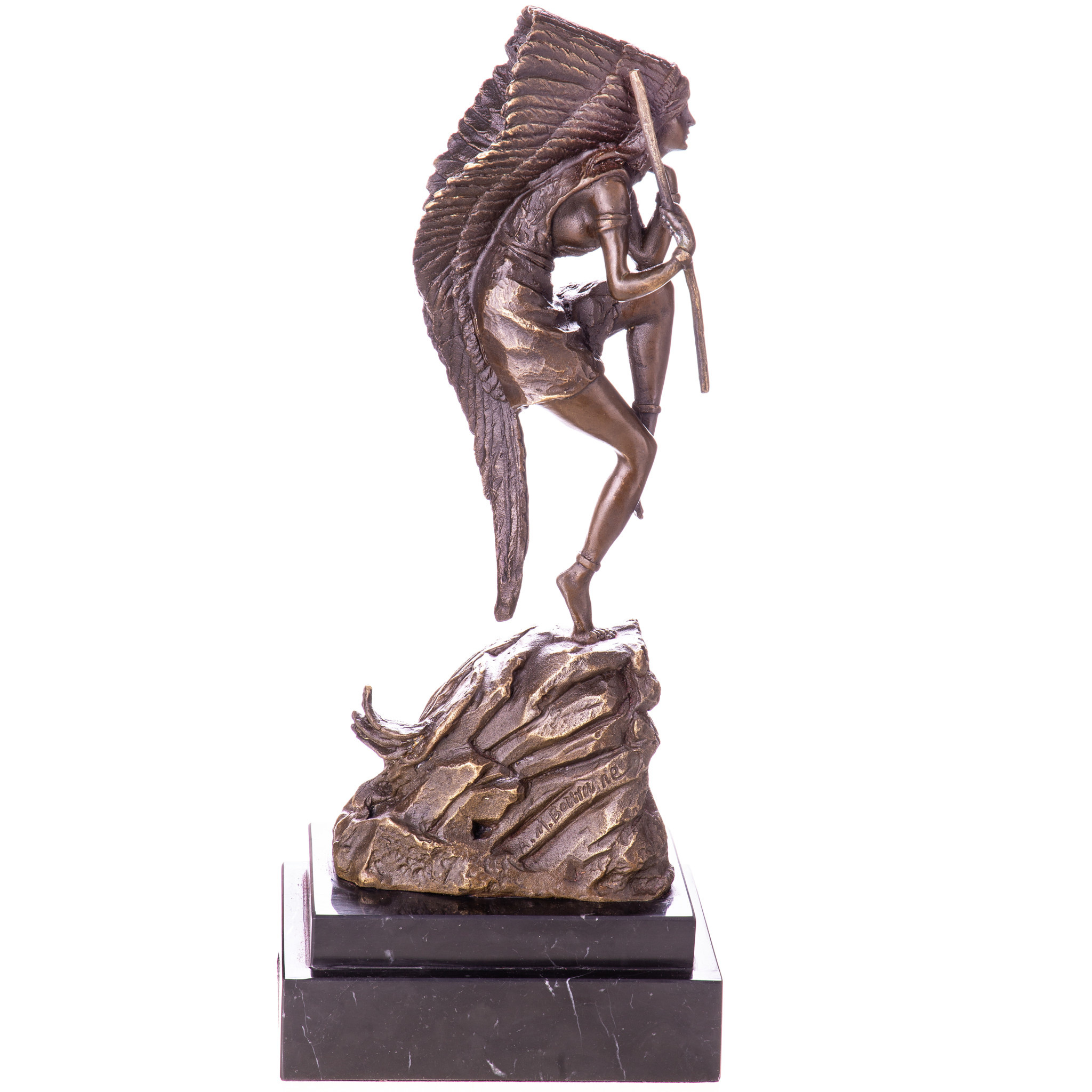 Beeld brons Indiaanse opperhoofd Eliassen.nl YB803