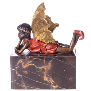 Bronze Elf auf dem Bauch 17cm Eliassen.de YB779