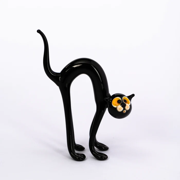 Glasminiatur Eliassen.nl Kat gebogen 236