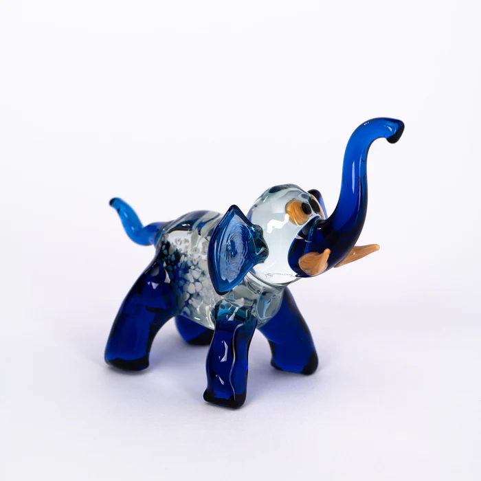 Glasminiatur Eliassen.nl Elefant blau 352-2