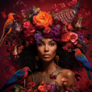 Glasmalerei moderne Frau - Eliassen.de