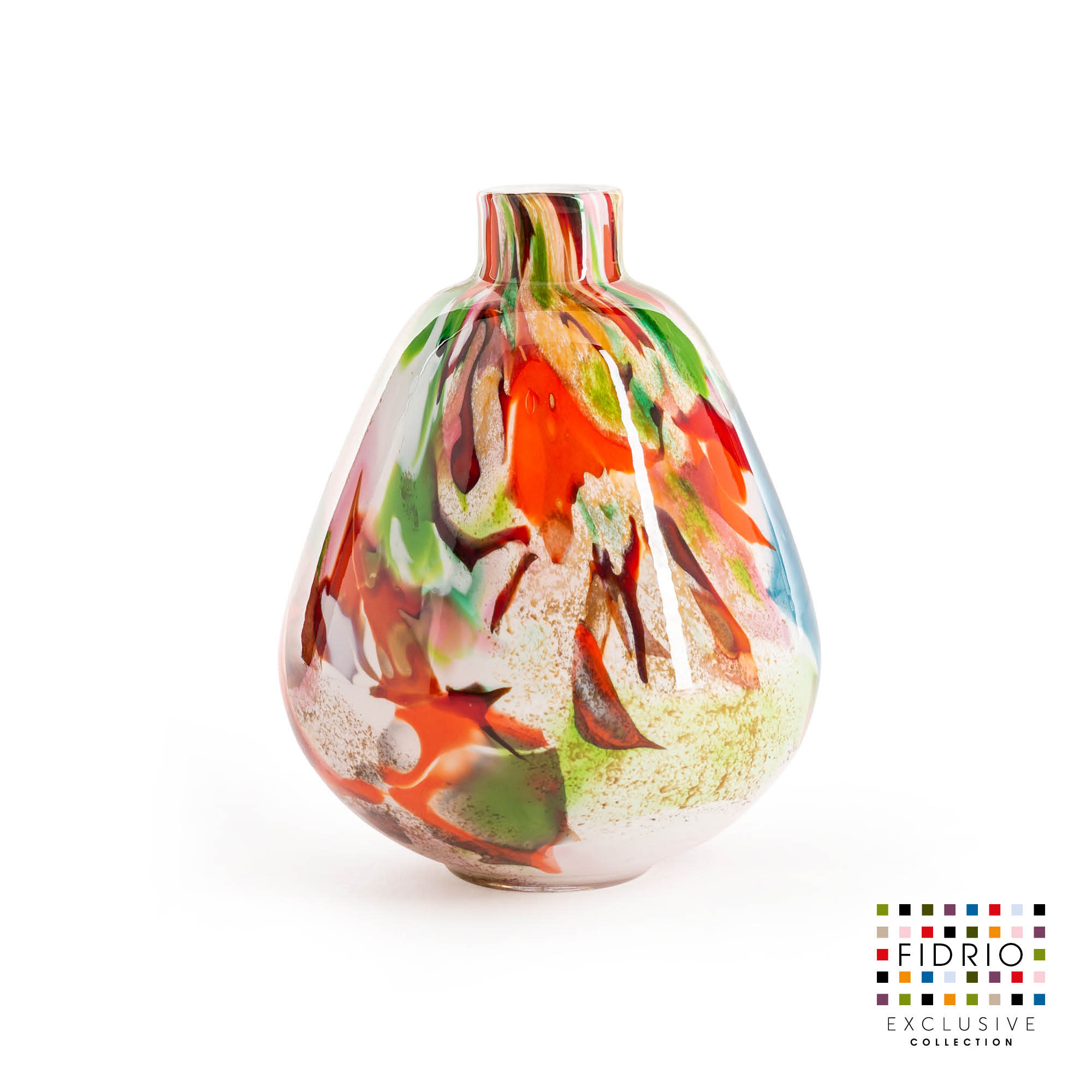 Glasvaas Druppel 15cm mix colors Eliassen.nl 430 5098 mc