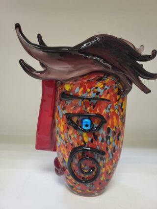 Glasvaas Face rood 32cm Eliassen.nl gl1342