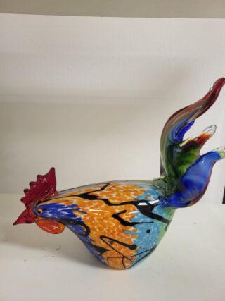 Rooster pecking glass large Eliassen.nl GL1430