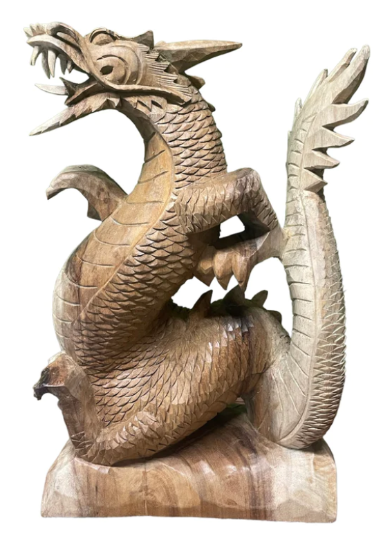 Houten beeld draak 50cm eliassen.nl 1
