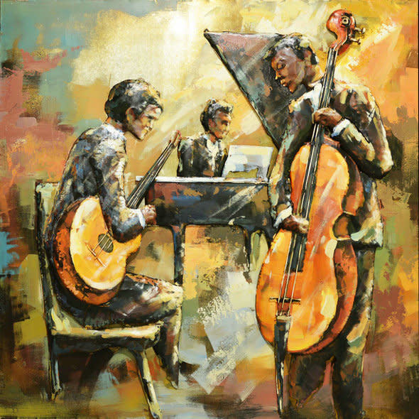 metalen 3d schilderij jazz orkest - Eliassen.nl