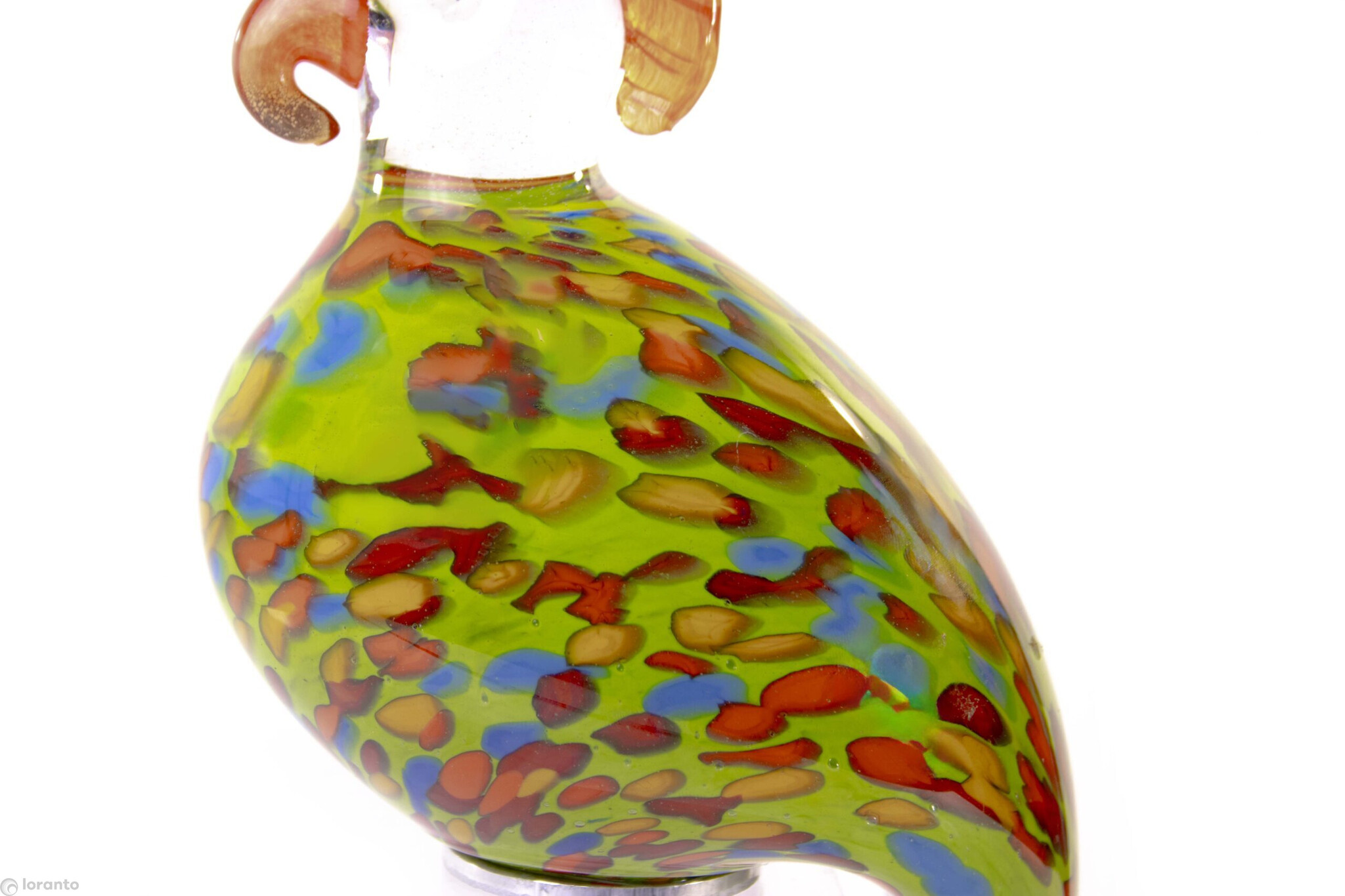 Papageienvogel-Waldvogel-Grün-Orange-Großaufnahme-vergrößern