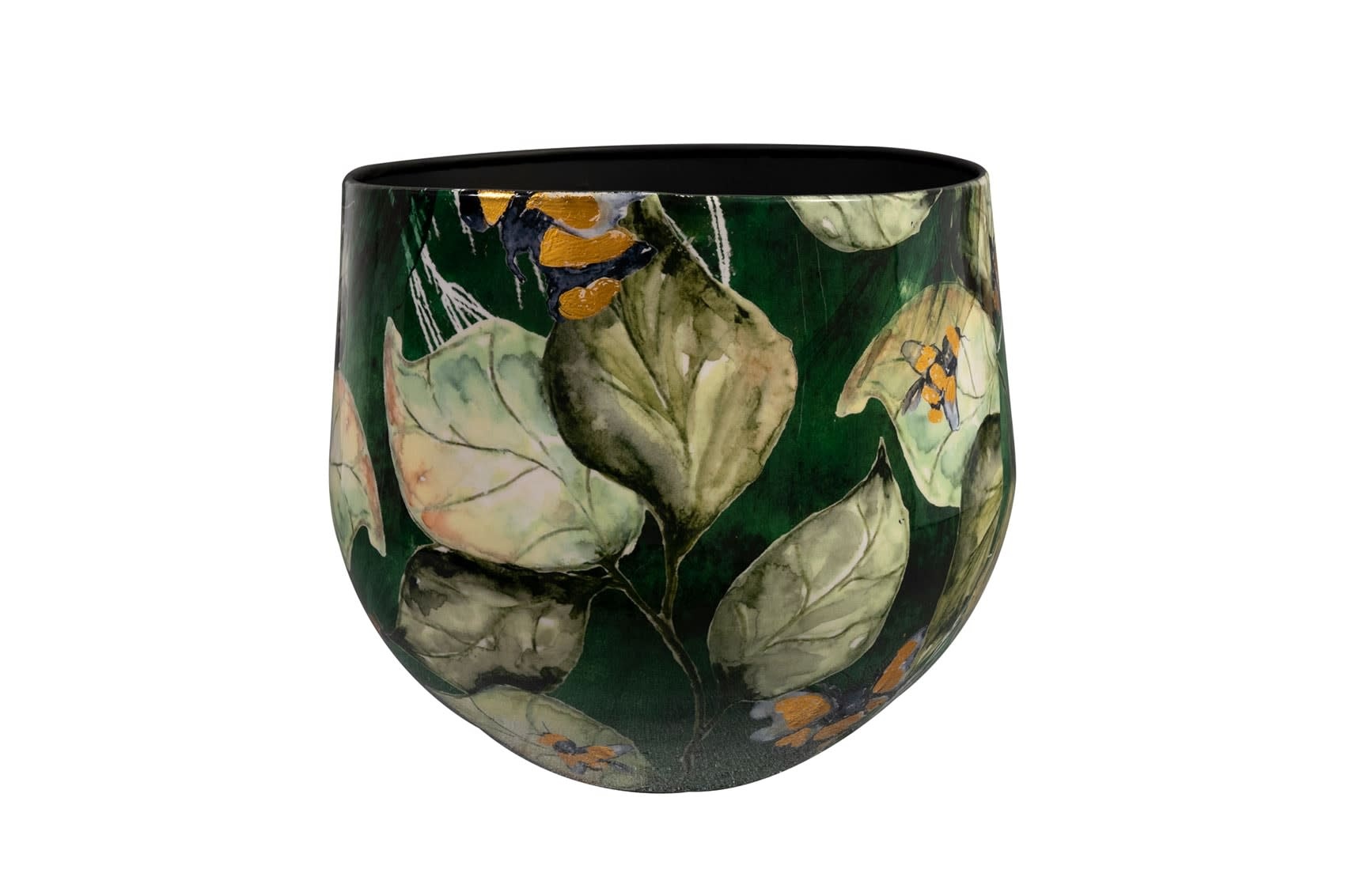 Pot metal Bee Green wide in 3 sizes eliassen.nl 170207c