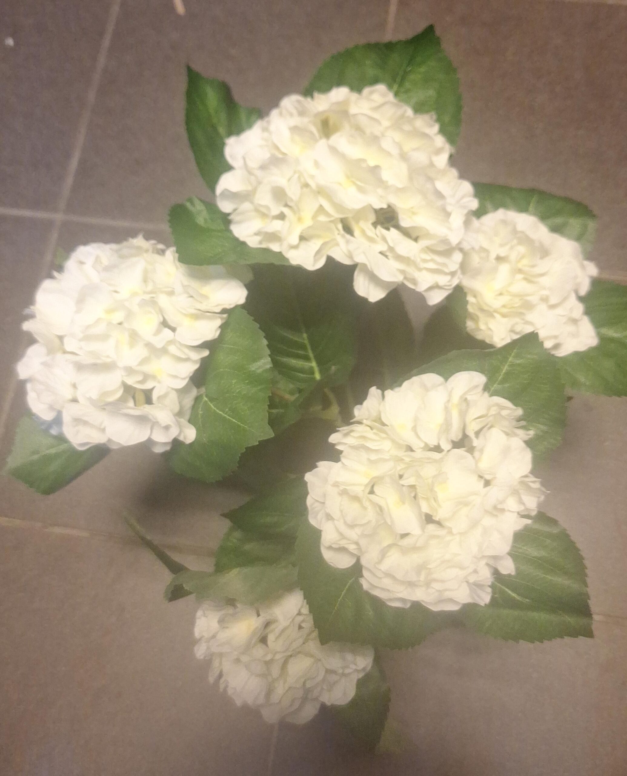 Künstliche Pflanze Hortensie weiß 44cm