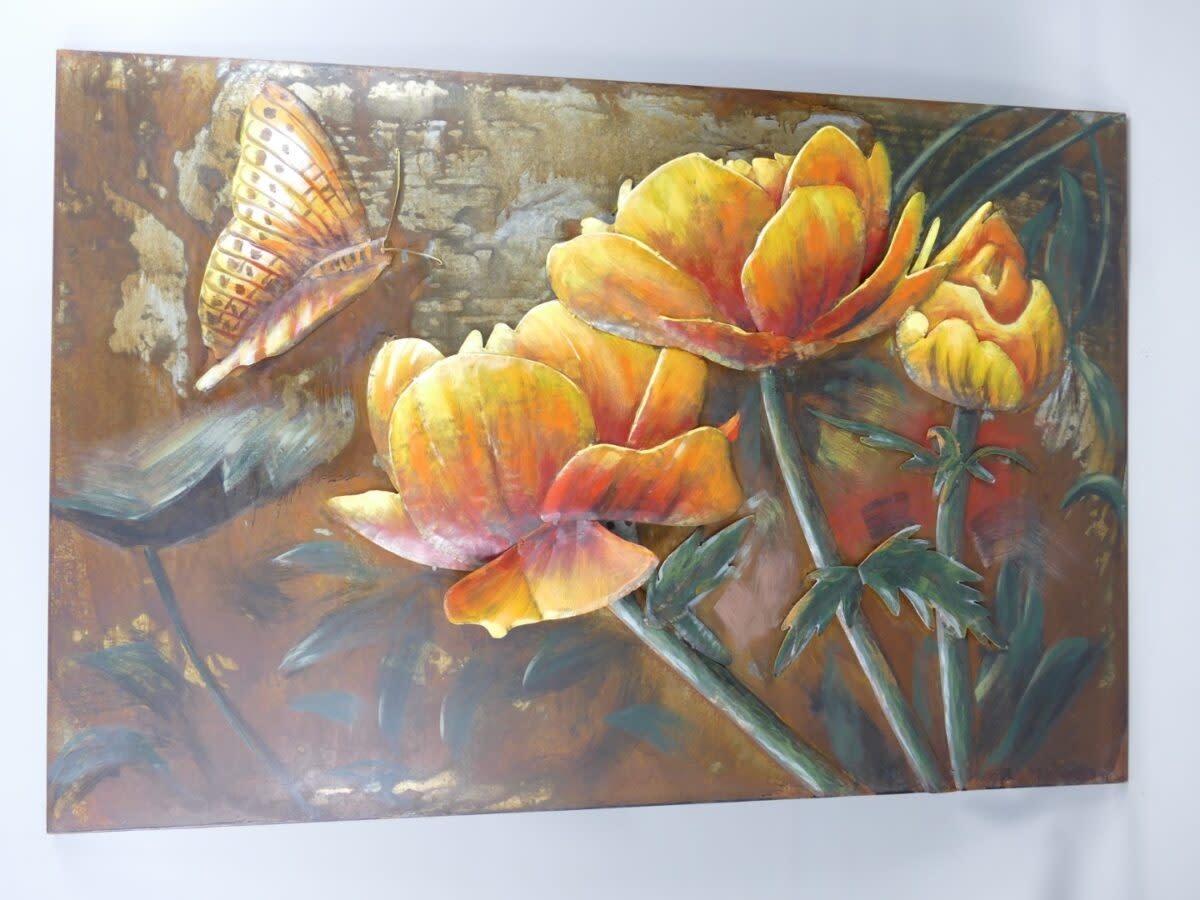 Painting 3d Yellow flowers Eliassen.nl