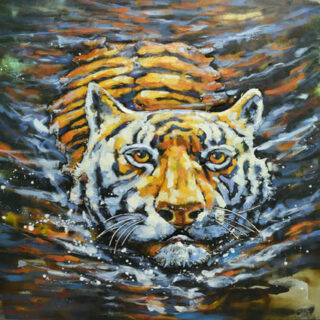 painting metal 3d tiger head - Eliassen.nl