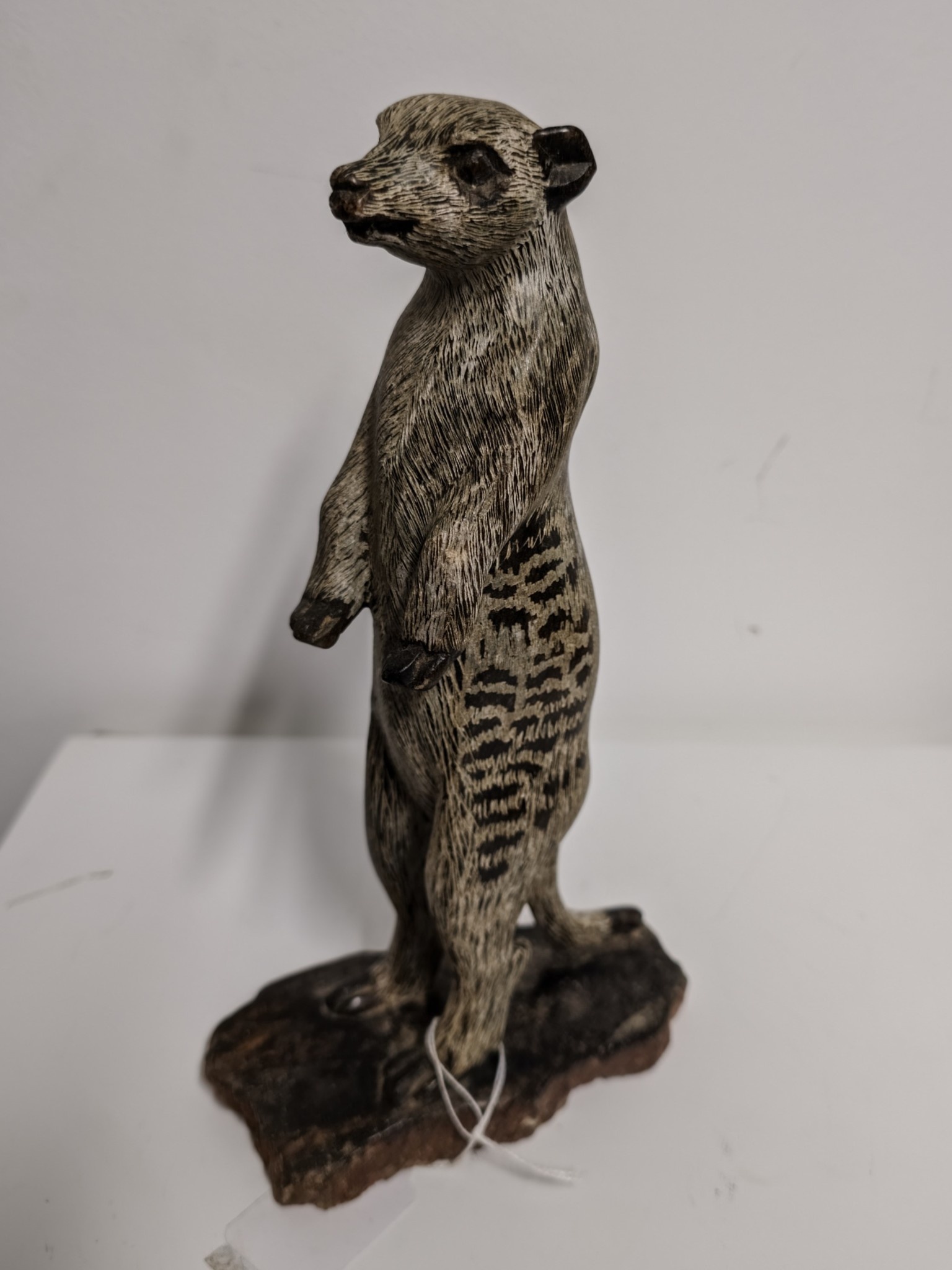 Soapstone statue meerkat standing 23cm eliassen.co.uk 3