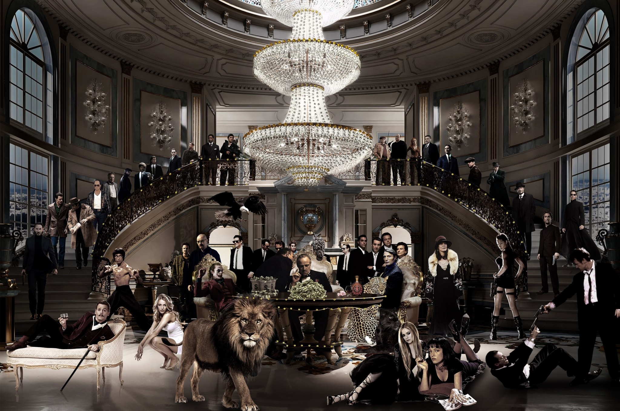 Strass glasschilderij Eliassen.nl Duistere figuren  s-354