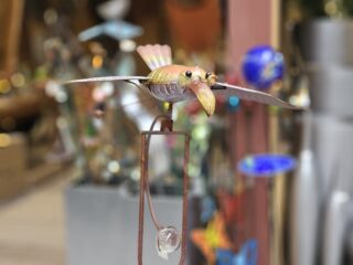 Garden stake balance bird with glasses 72x151cm eliassen.nl 4