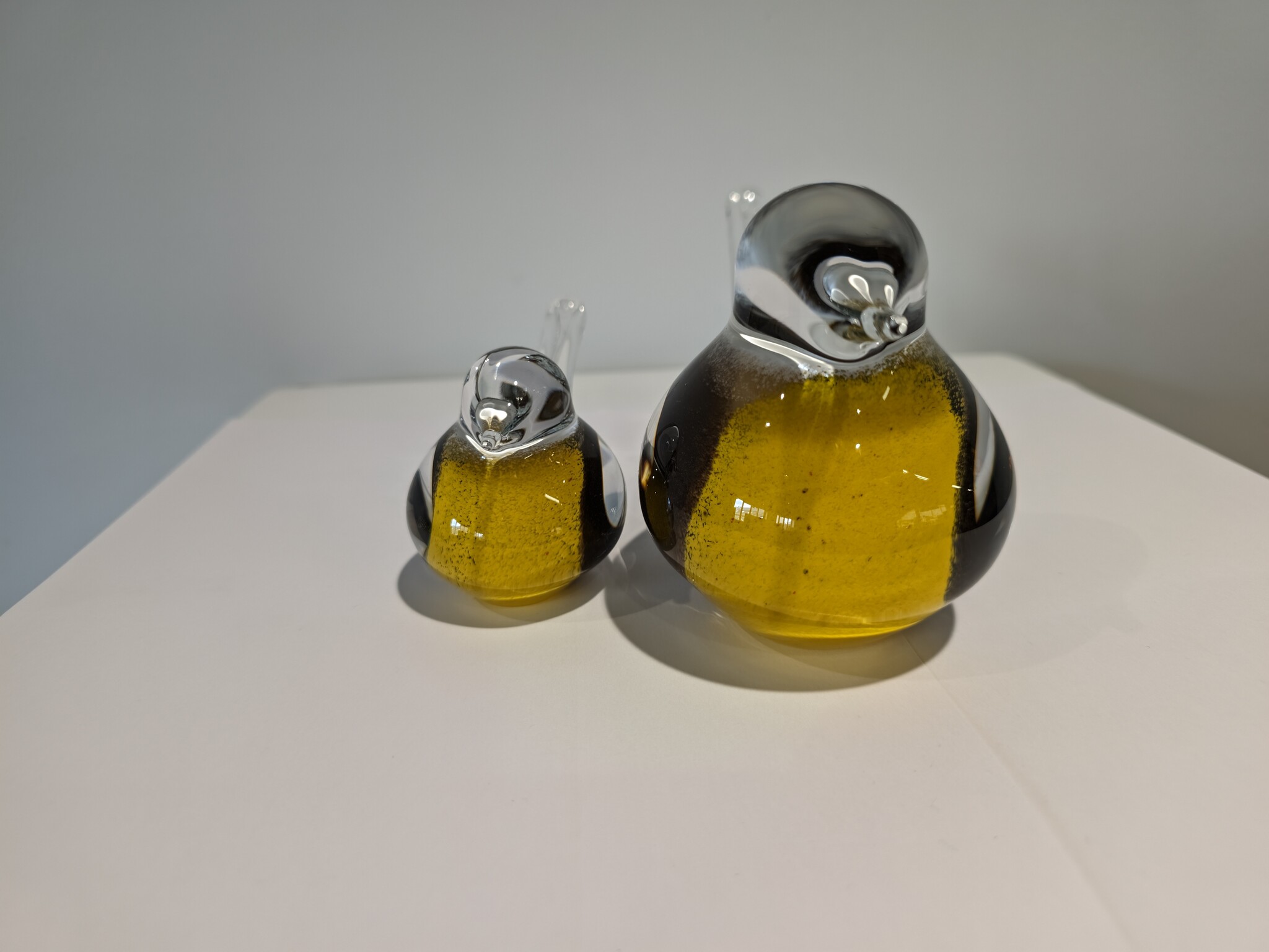 Vogelset Glas gelbbraun 12 und 19cm eliassen.co.uk 5