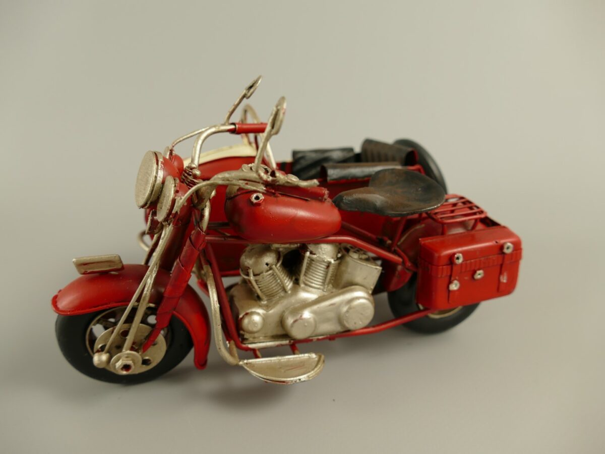 Miniature model Motorcycle with sidecar 19cm