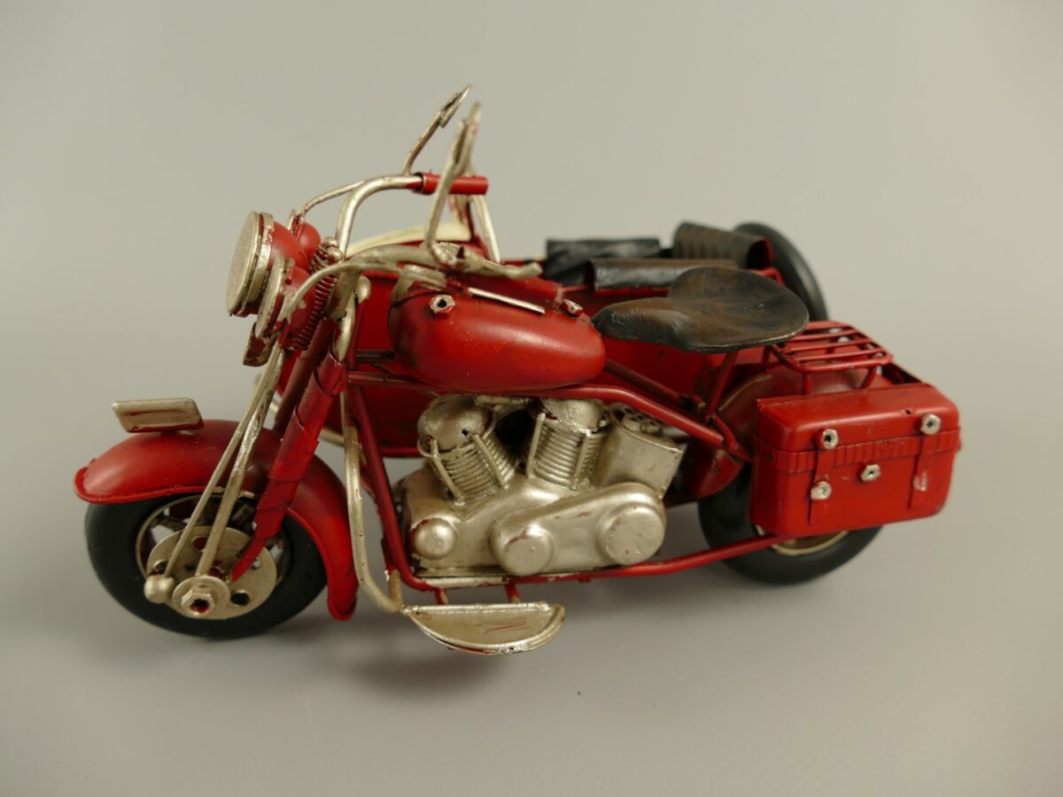 Miniature model Motorcycle with sidecar 19cm
