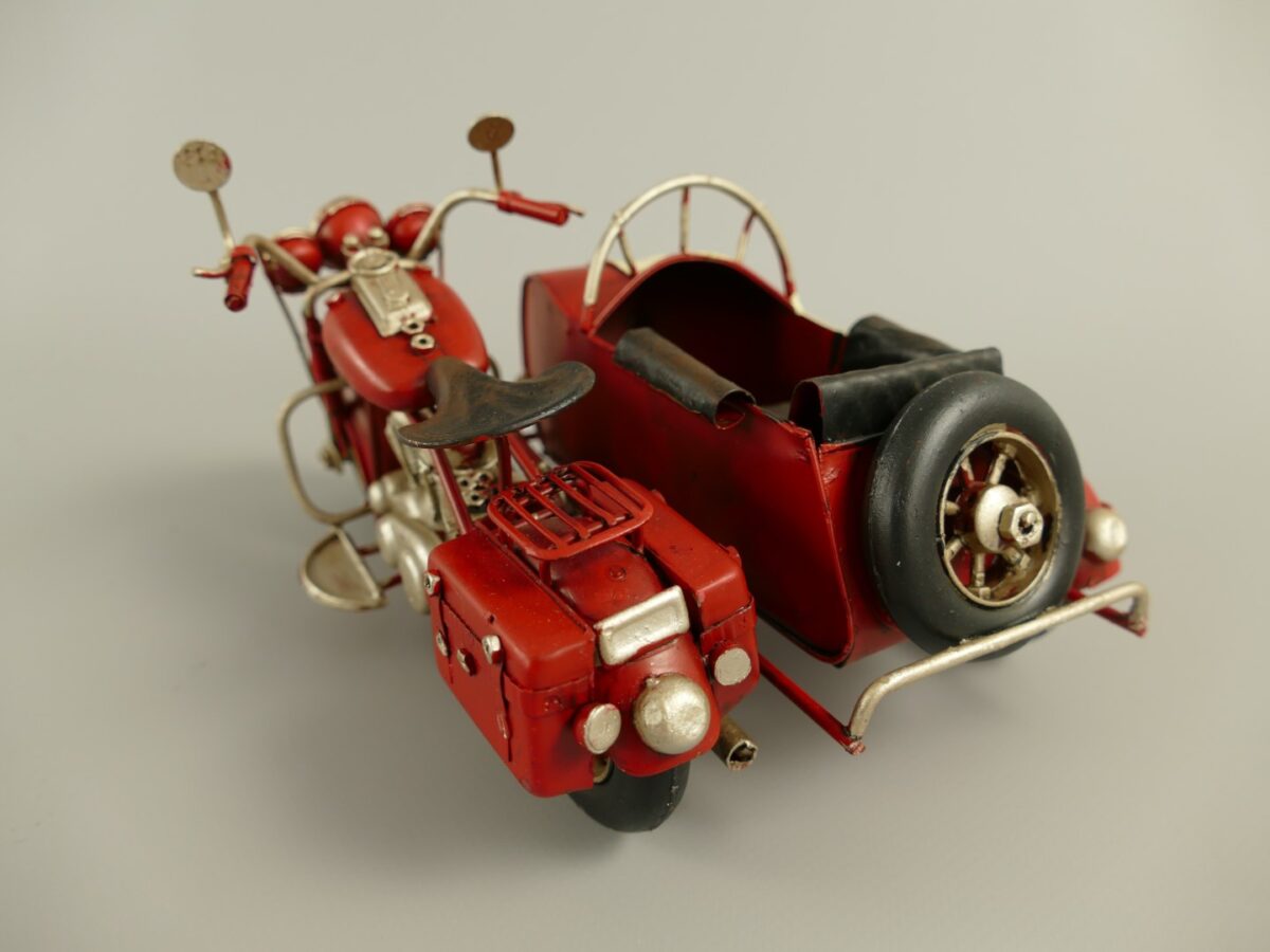 Miniature model Motorcycle with sidecar 19cm