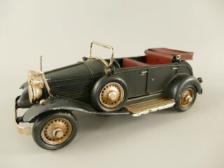 Miniaturmodell altes Auto Oldtimer mit Rücksitz anthrazit 25cm