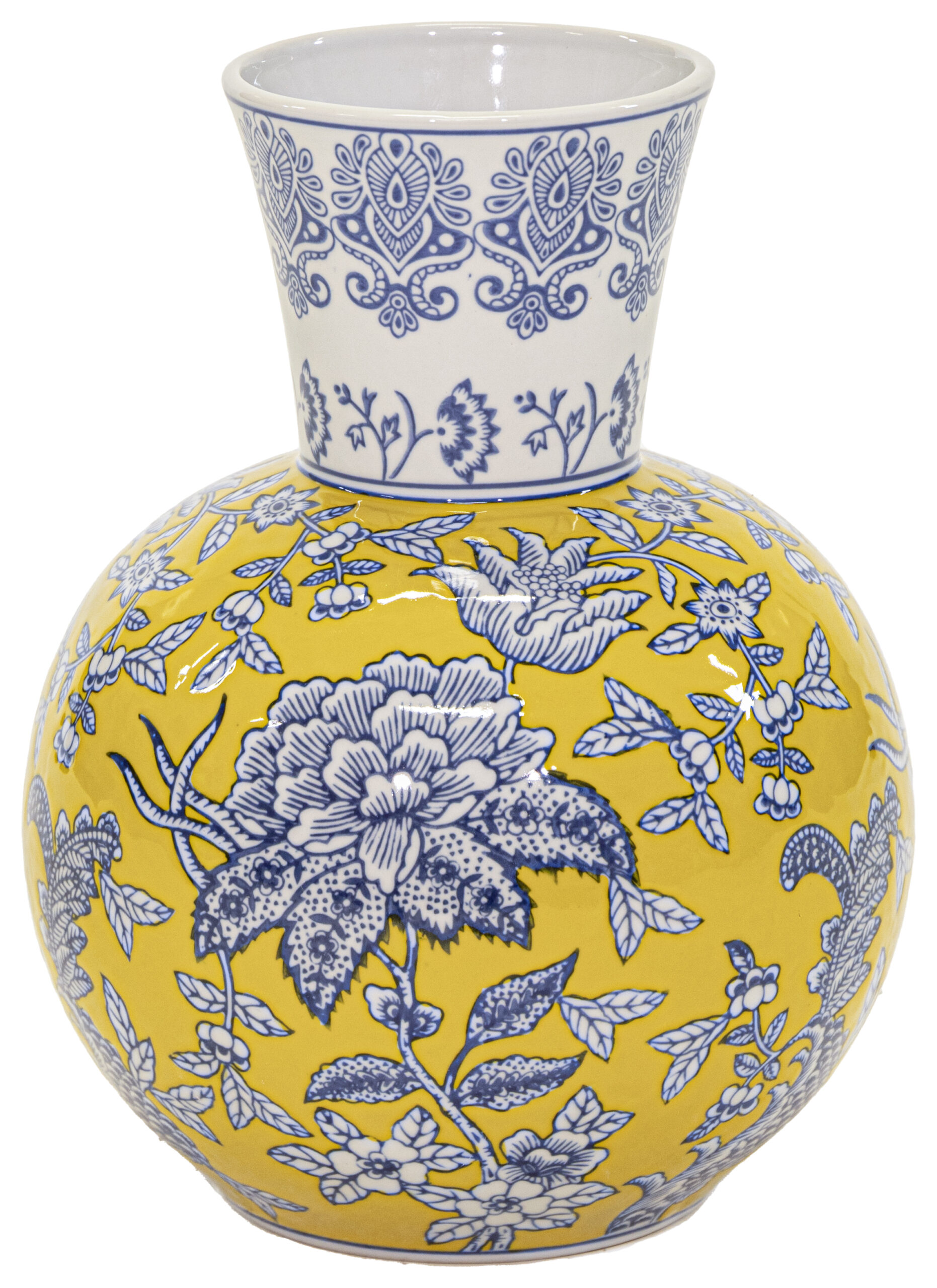 Chinese vaas geel Fuzhou 30cm