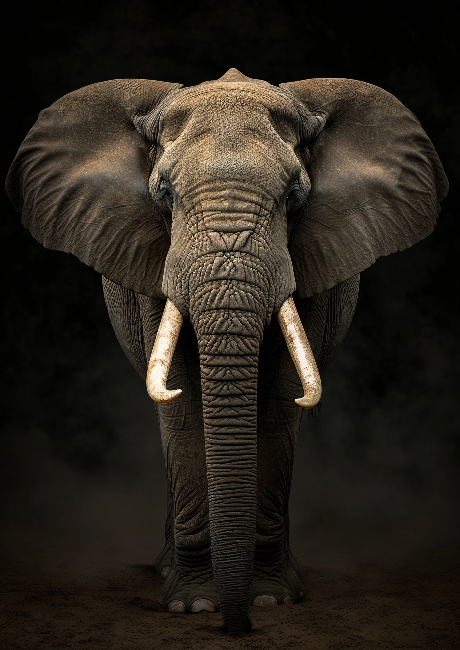 Glass painting Elephant center 110x160cm