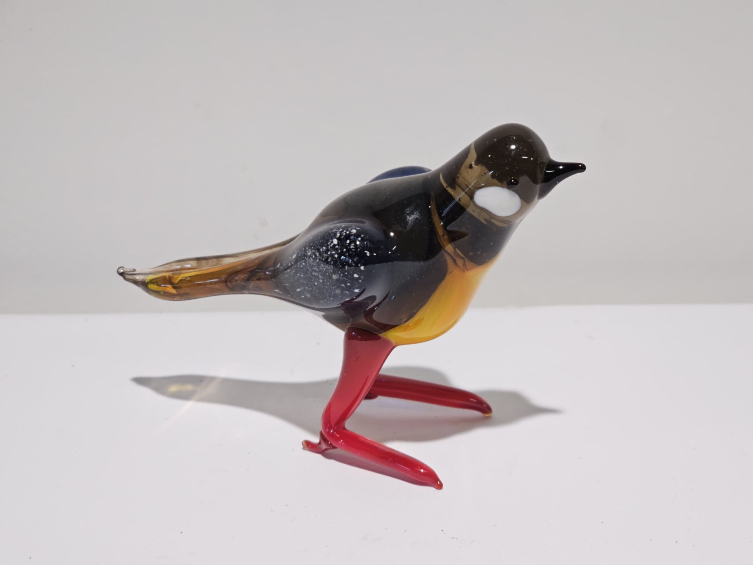 Miniatuur glas vogel 9cm