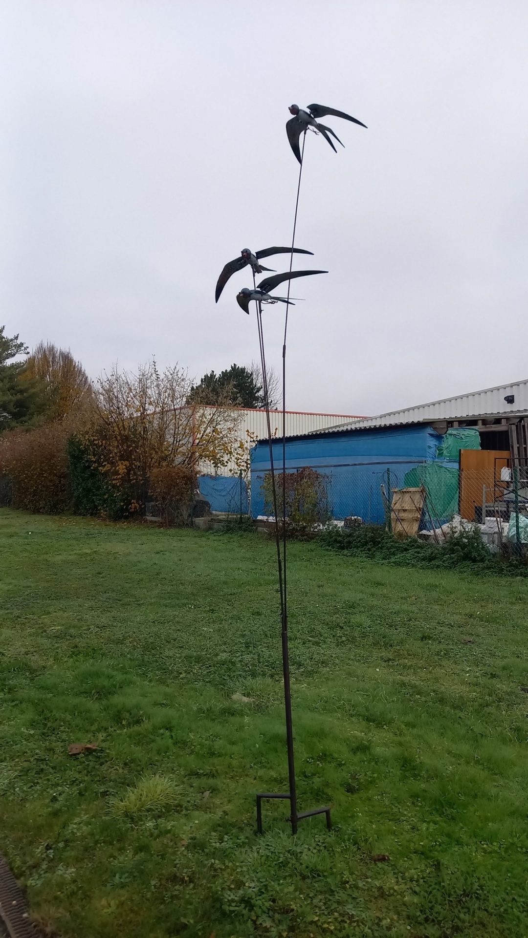 Gartenpfahl 3 Vögel sehr hoch 360cm