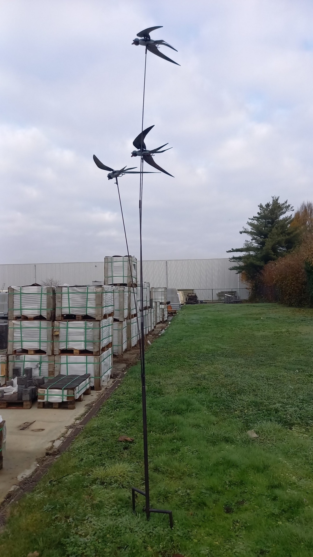 Gartenpfahl 3 Vögel sehr hoch 360cm