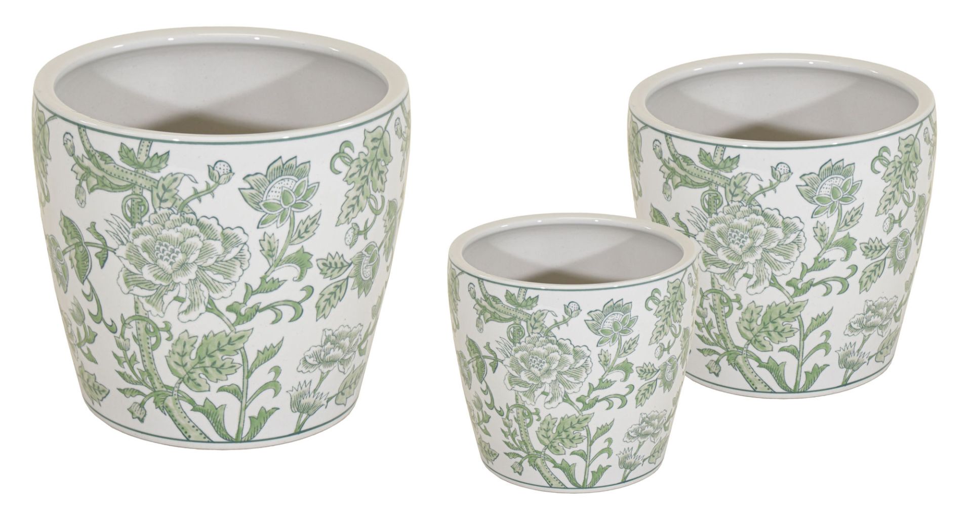 Bloempot Chinees porselein Hongkong groen in 3 maten eliassen.nl