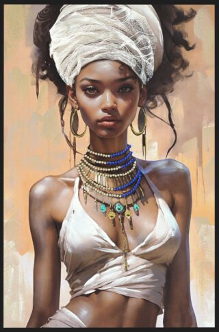 Canvas rhinestone painting mat Lady Duku white 82x122cm