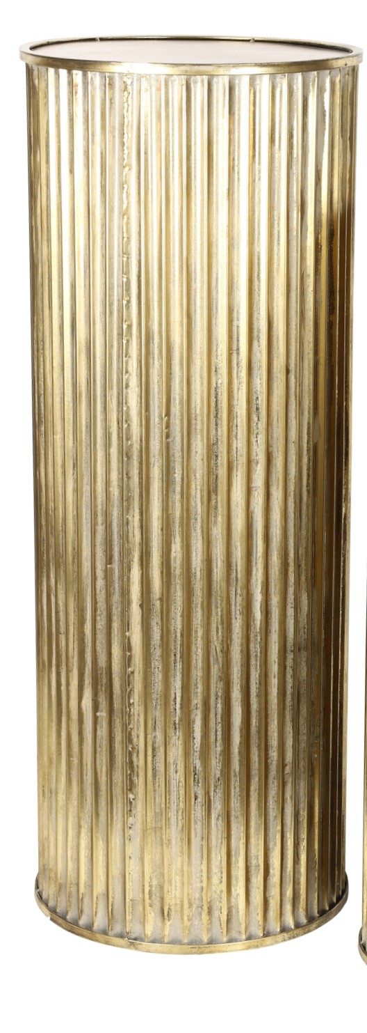 Zuil rond metaal Kreta 109cm goudkleur